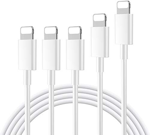 Everdigi Datenkabel für iPhone Kabel 5 Pack USB Ladekaebl (3 * 1m,1 * 1.8m,1 * 2.8m) schnell USB Ladekabel für iPhone 12 11 XS XR X 8 8 Plus 7 7 Plus 6s 6s Plus 6 6 Plus SE 5s 5c 5