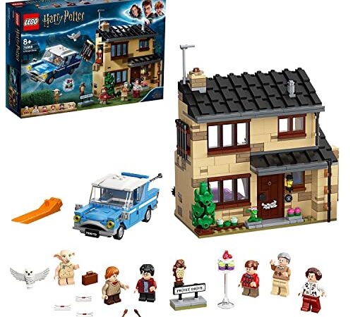 LEGO 75968 Harry Potter Ligusterweg 4, Spielzeug-Haus mit Ford Anglia sowie Minifiguren von Dobby und Familie Dursley