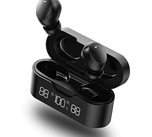 Bluetooth Kopfhörer mit Mikrofon, Kabellos Kopfhörer Bluetooth mit Touch Control,30H Spielzeit, LED-Digitalanzeige,Noise Cancelling KopfhörerIPX7 Wasserdicht in Ear Sport Kopfhörer Ideal zum Laufen