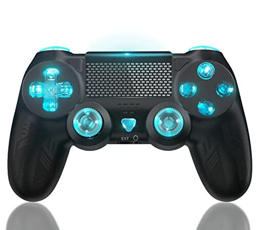 Bonacell Wireless Controller für Ps-4 Dual Vibration Kabellose Gamepad mit Turbo und 3.5mm Audio Jack/LED/Touch Pad für P-s4/Pro/Slim/Pc