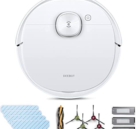 ECOVACS DEEBOT N8 PRO CARE, Saugroboter mit Wischfunktion, (inkl. Zubehör-Kit), 2600Pa, 3D-Hinderniserkennung, ideal als Staubsaugerroboter für Tierhaare, Hartböden, 67dB, App, Alexa, weiß