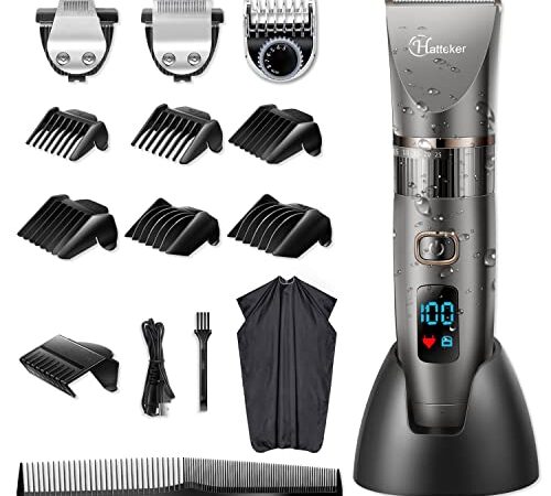 Hatteker Haarschneidemaschine Profi Haarschneider Herren Haartrimmer Bartschneider Barttrimmer Präzisionstrimmer Langhaarschneider Wasserdicht 3 In 1