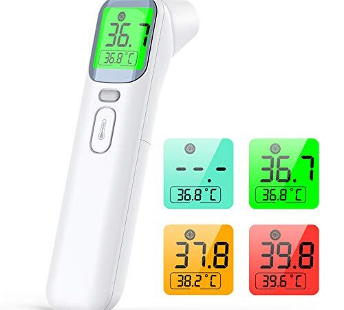 IDOIT Fieberthermometer Kontaktlos Digitales Baby Ohrthermometer Stirnthermometer Infrarot Fieber Thermometer mit genauer Messung Fieberalarm,ideal für Kinder Erwachsener