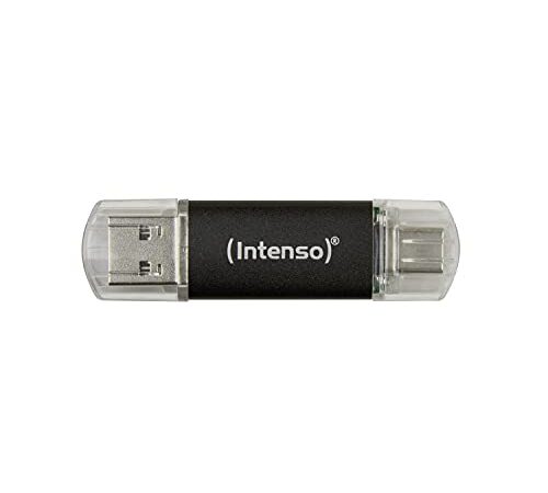 Intenso 3539491 Twist Line 128 GB - Dual USB-Stick 3.2 Gen 1x1, USB-C & USB-A, 70MB/s, Anthrazit