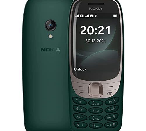 Nokia 6310 mit gebogenem 2,8 Zoll-Display, Zifferntastatur, 8 MB RAM, 16 MB Speicher (32 GB mit microSD-Karten), 1150 mAh Akku, 0,3 Megapixel Rückseitenkamera, UKW-Radio - Grün