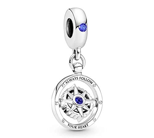 Pandora Charm Anhänger "Kompass" Silber, Kristall blau 790099C01