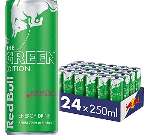 Red Bull Energy Drink Green Edition - 24er Palette Dosen - Getränke mit Kaktusfrucht-Geschmack, EINWEG (24 x 250 ml)