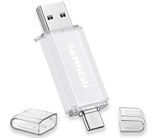 SANKESU 64GB USB Stick 3.0 USB C Flash-Laufwerke USB-A & Typ-C OTG Speicherstick, Dual Memory Sticks für PC/Tablet/Laptop/Typ C Handy