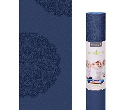 TOPLUS Pilatesmatte Gymnastikmatte,Yogamatte rutschfest aus TPE,Übungsmatte Sportmatte für Yoga,Pilates, Fitness-Hellblau