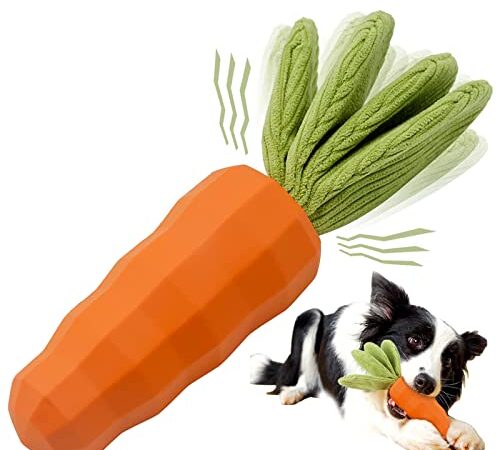 Verla Hundespielzeug Unzerstörbares Kauspielzeug für Aggressives Kauen / Robuster Hunde Spielzeug Interaktives Naturkautschuk quietschend Hundespielzeug für Große Mittelgroße Hunde (Orange)