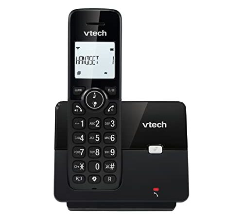 VTech CS2000 schnurloses Telefon, ECO+ Modus, Festnetztelefon, schwarz, Anrufsperre, Freisprechfunktion, große Tasten, Zwei Zeilen Display