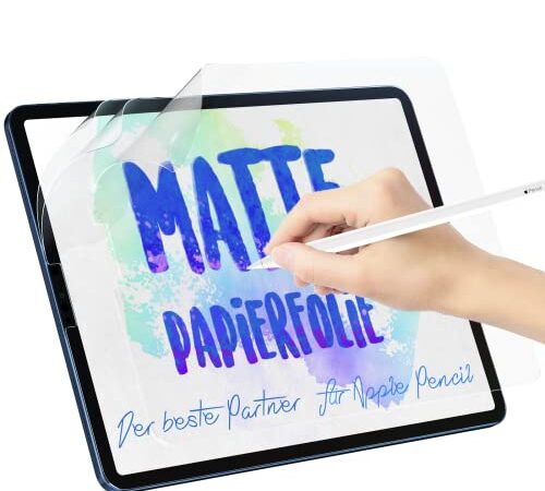 3 Stück Papier Folie für iPad Pro 9,7 Zoll(2018/2017,6/5Generation)&iPad Air 2/1, Matte Papierfolie Schutzfolie Schreibfolie Displayschutz Feel Like Paper Film PET Screen Protector for Writing Drawing