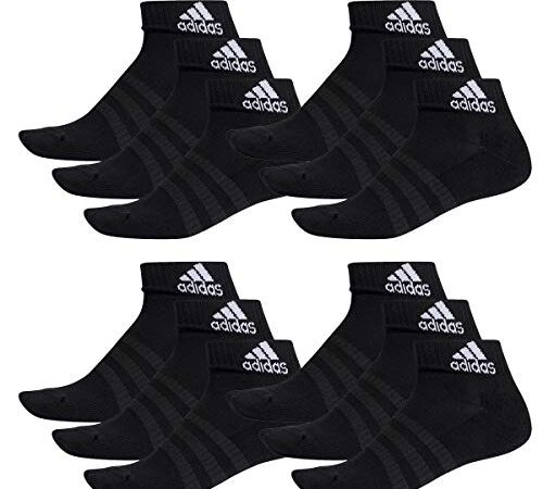 adidas Ankle / Quarter Socken Unisex Kurzsocke Knöchelsocke 12 Paar, Farbe:Black, Socken & Strümpfe:43-45