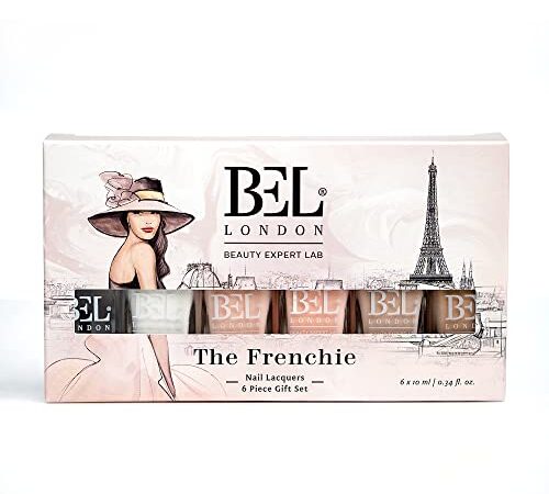 Bel London Nagellack Set"The Frenchie" - Nail Polish Set mit 6 schnelltrocknenden klassischen Farben - Deluxe-Nagellackset - Perfekt für die französische Maniküre - Nude Nagellack langanhaltend