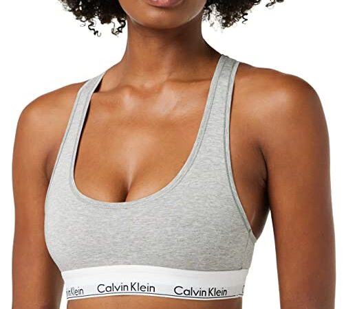 Calvin Klein Damen BH Bralette Bügellos mit Stretch, Grau (Grey Heather), M