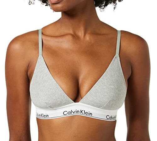 Calvin Klein Damen BH Bralette Bügellos Triangle Unlined mit Stretch, Grau (Grey Heather), M