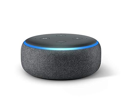 Echo Dot (3. Gen.), Zertifiziert und generalüberholt, Intelligenter Lautsprecher mit Alexa, Anthrazit Stoff