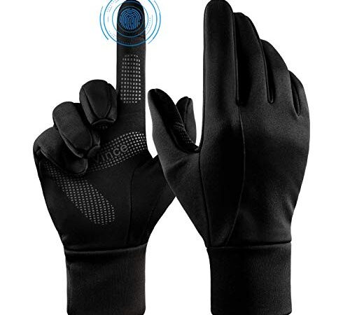 FanVince Handschuhe Herren Touchscreen Winterhandschuhe Winter Gloves Fahrrad Fahrradhandschuhe Schwarz Groß