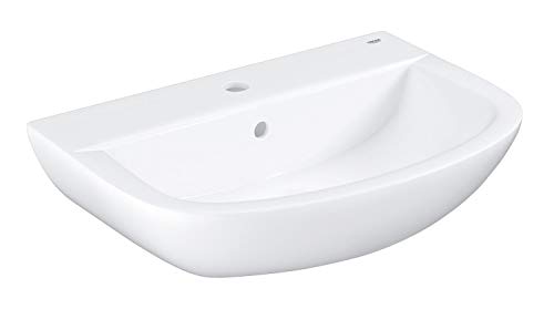 GROHE Bau Keramik - Waschtisch (60cm mit Überlauf, wandhängend, mit einem Hahnloch), alpinweiß, 39421000