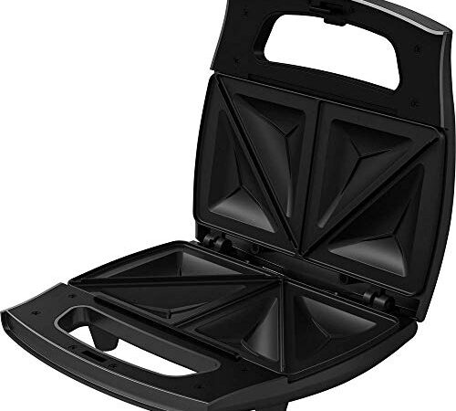 Grundig SWM2940 SWM 2940 Sandwichmaker, Schwarz-Metallic/Edelstahl