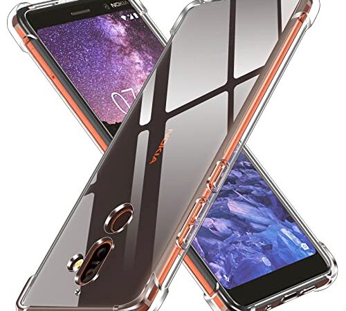 ivoler Klar Silikon Hülle für Nokia 7 Plus mit Stoßfest Schutzecken, Dünne Weiche Transparent Schutzhülle Flexible TPU Durchsichtige Handyhülle Kratzfest Case Cover