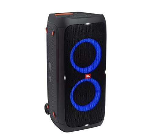 JBL PartyBox 310 in Schwarz – Trag- und rollbarer Bluetooth Party-Lautsprecher mit Lichteffekten – Spritzwassergeschützte, mobile Musikbox mit Akku