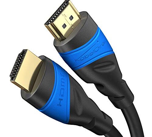 KabelDirekt – 8K/4K HDMI-Kabel – 2 m – 8K@60Hz (Extra-Kupfer für schnelles Ultra HD, 4K@120Hz/8K@60Hz – kompatibel mit HDMI 2.0, High Speed mit Ethernet, Blu-ray/PS5/Xbox Series X/Switch, schwarz)