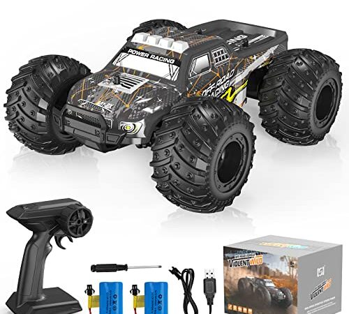 Kizeefun Ferngesteuertes Auto, RC Auto Offroad Truck 20 km/h All Terrains RC Auto，2 Wiederaufladbaren Akkus 3,7v 1000mAh, 2.4GHz Funkgesteuertes Spielzeug Geschenk für Erwachsene und Kinder