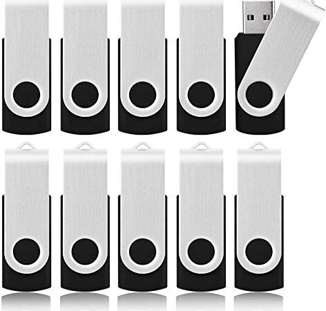 KOOTION 10 Stück USB Sticks 16GB USB 3.0 USB-Speicherstick 10er Pack Bunt Datenstick 10 STK Set Memory Stick Metall 16G Thumb Drive USB Flash-Laufwerke 16 Gbyte Flash Sticks USB Flash Drives Schwarz