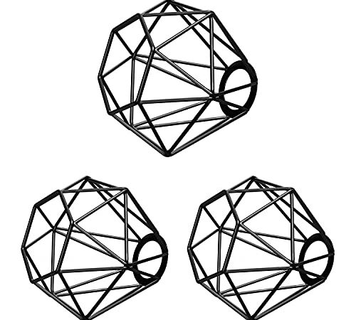 ledscom.de Käfig-Lampenschirm, schwarz, 155mm Ø, 3 Stk.