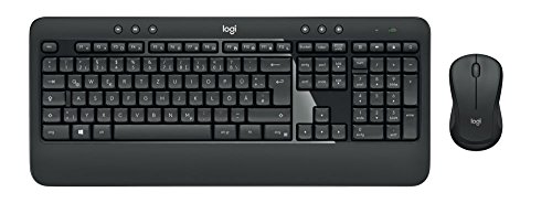 Logitech MK540 Advanced Kabellose Tastatur und Maus Combo für Windows, 2,4 GHz Unifying USB-Empfänger, Sondertasten, 3 Jahre Batterielaufzeit, Für PC, Laptop, Deutsches QWERTZ-Layout - Schwarz