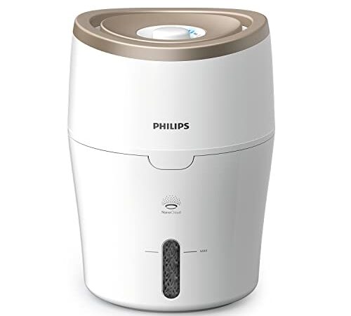 Philips Series 2000 Luftbefeuchter – für Räume bis 38 m², NanoCloud-Technologie, 2 Geschwindigkeitsstufen, 2-Liter-Tank (HU4811/10)