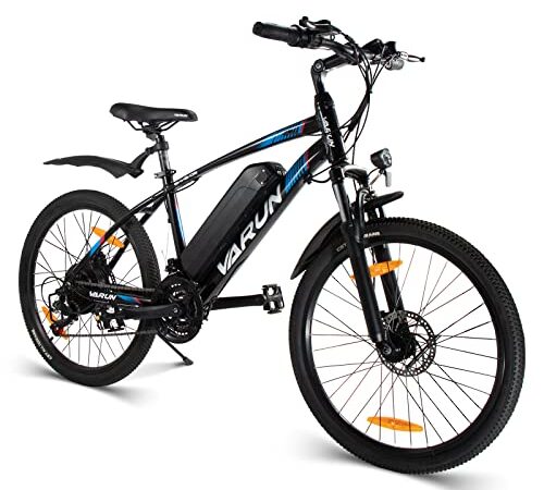 VARUN E Bike Herren Damen 24 Zoll Elektrofahrrad E-Mountainbike mit 250W 36V 8Ah Abnehmbarer Lithium-Ionen-Akku, Shimano 21-Gang, für Pendeln zur Arbeit und Outdoor Reisen