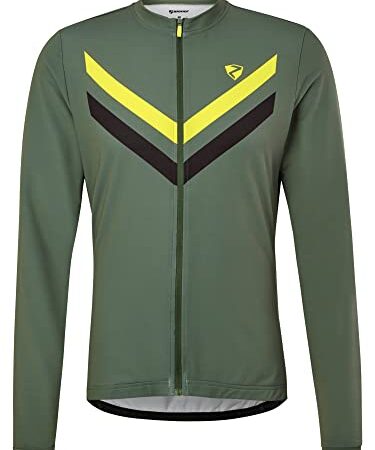 Ziener Herren nitan Fahrradtrikot Radtrikot Mountainbike Rennrad atmungsaktiv schnelltrocknend elastisch langarm , Pine Tree, 50 EU