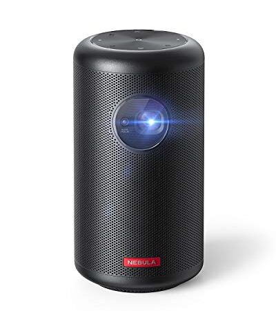 Anker Nebula Capsule Max, Mini Beamer, Projektor in Pint-Größe, WLAN, 200 ANSI Lumen, 8W Lautsprecher, 100 Zoll Bild, 4 Stunden Wiedergabe, Ideal für zu Hause, Home Entertainment