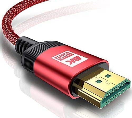 AviBrex 8K HDMI Kabel 5M, HDMI Kabel 8K @ 60Hz 18Gbps Highspeed HDMI 2,0 Kabel Nylon Geflecht, vergoldete Anschlüsse mit Ethernet/Audio Rückkanal, Kompatibel mit Video 4K UHD 2160p