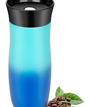 Bobicon Thermobecher Edelstahl 380ml - Kaffee & Tee Trinkbecher - Coffee to go Reisebecher - Autobecher für Unterwegs, Verschließbar, Spritzfest, BPA frei (Auto, Reisen, Büro)