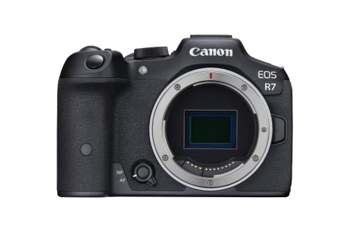 Canon EOS R7 Kamera spiegellose Camera (DSLR Upgrade, Hybridkamera, 4K/30p Videoaufnahmen, bis zu 15 B/s, WLAN, Deep-Learning Dual Pixel CMOS AF II Fokussystem) schwarz