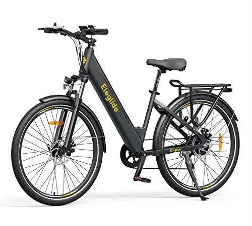 Eleglide E-Bike, T1 Step-Thru Elektrofahrrad 27.5'' Trekkingrad E-Citybike mit 36V 12.5Ah Lithium-Akku bis zu 100KM Lange Range, 250W Motor, Shimano 7 Gänge ebike, Doppelscheibenbremsen, LCD Display