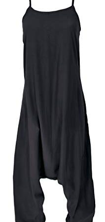 GURU SHOP Jumpsuit, Sommer Pluderhose Overall, Aladin Hosenkleid, Damen, Schwarz, Synthetisch, Size:40, Lange Hosen Alternative Bekleidung