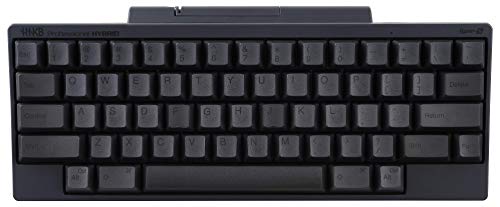 HHKB HYBRID Type-S Tastatur PD-KB800BS, Gedruckte Tastenkappen, Leise Professionelle Mechanische 60% Tastatur, Bluetooth, USB-C (Holzkohlenschwarz)