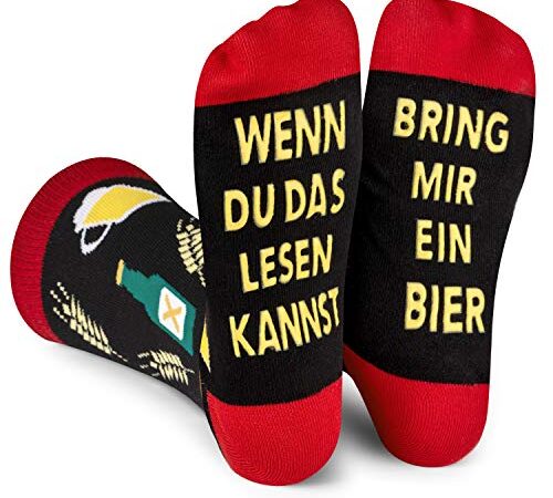 Lavley Wenn Du Das Lesen Kannst Bring Mir Lustig Socken für Frauen und Männer (Bier)