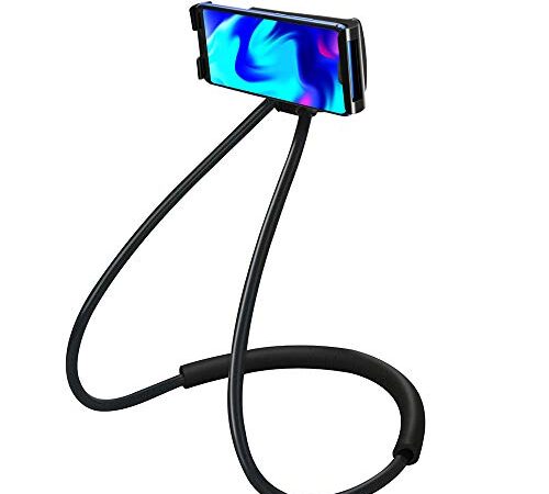 LYTIVAGEN Neck Phone Holder, Universal Schwanenhals Handyständer Lazy Handyhalter 360° Grad Drehung, Flexibel Handyhalterung für Smartphones,Mini Tablets (Schwarz)