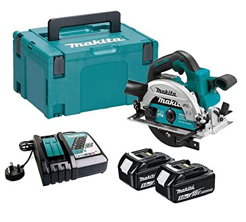 Makita DHS660RTJ Akku-Handkreissäge 57 mm 18 V 5,0 Ah, 2 Akkus + Ladegerät im MAKPAC Bunt