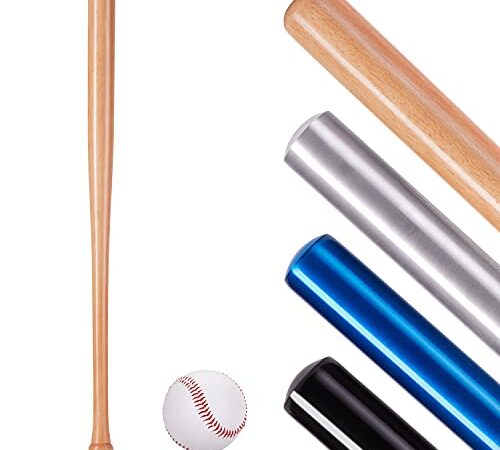 NAJATO Sports Baseballschläger – Baseballschläger Holz inkl. Baseball – Robuster Baseballschläger aus Aluminium oder Holz – Baseball Setger aus Aluminium oder Holz – Baseball Set