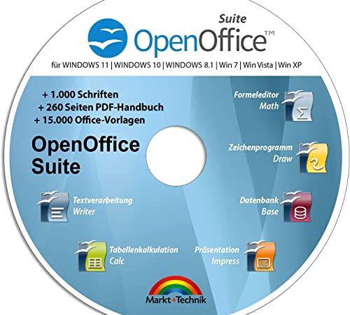 Open Office Suite 2021 Home Student Professional - 100% kompatibel mit Microsoft® Office® Word® und Excel® für Windows 11-10-8-7-Vista-XP