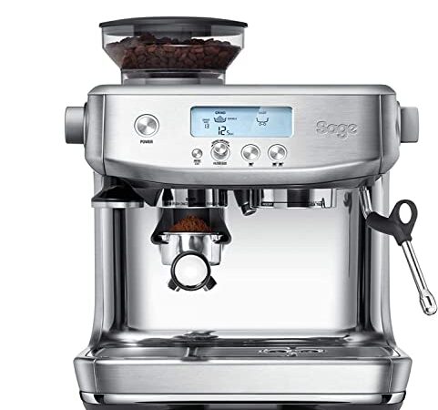 Sage Appliances Barista Pro Espressomaschine und Kaffeemaschine mit Milchaufschäumer, Siebträgermaschine, SES878, 1 cups , Gebürsteter Edelstahl