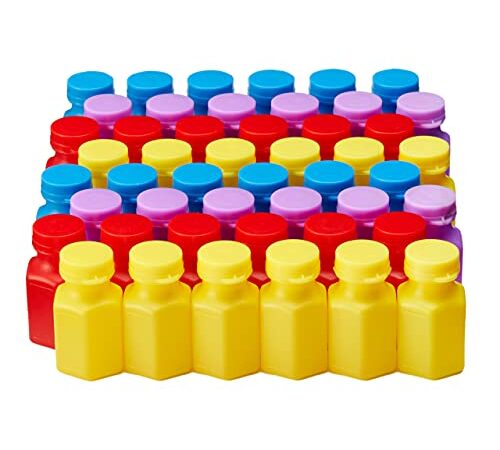 THE TWIDDLERS 48 Kleine Seifenblasen Set mit Stäbe für Kinder - Mitgebsel, Mitbringsel, Gastgeschenke für Kindergeburtstag & Hochzeiten, Partytüten, Give Aways