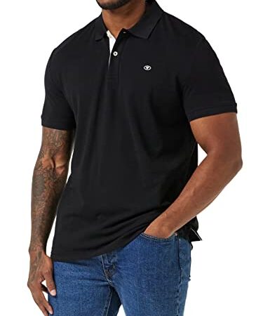 TOM TAILOR Herren Basic Piqué Poloshirt 1027713, 29999 - Black, L