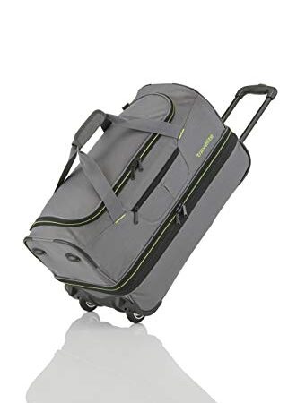 Travelite 2 Rad Trolley Reisetasche Gr. L mit Dehnfalte, Gepäck Serie BASICS: Weichgepäck Reisetasche mit Rollen mit extra Volumen, 096276-04, 70 cm, 98 Liter (erweiterbar auf 119 Liter) grau